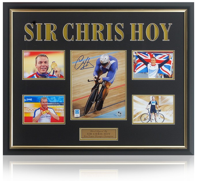 Sir Chris Hoy firmato e incorniciato Presentazione del ciclismo olimpico