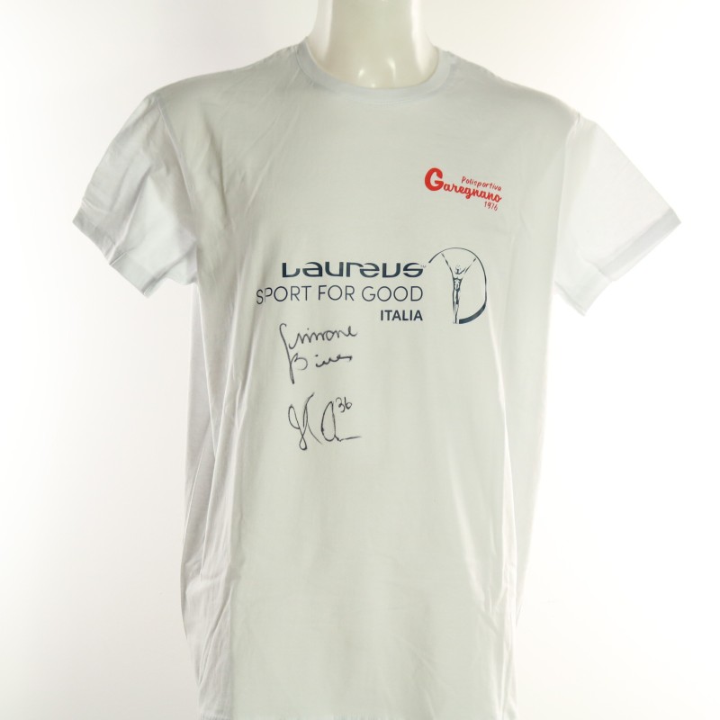 Laureus Foundation and Polisportiva Garegnano Shirt - Signed by Simone Biles and Jonathan Owens