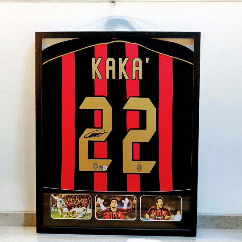 Maglia del Milan 2006/07 di Kakà in cornice deluxe di alta qualità - Autografata