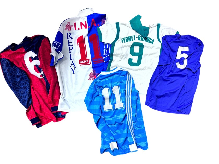 Collection of Five Italian and European Mixed Teams' Match-Issued Shirts