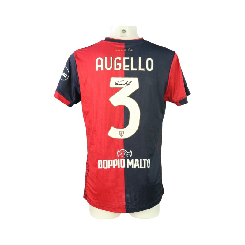 Augello's Signed Unwashed Shirt, Cagliari vs Como 2024