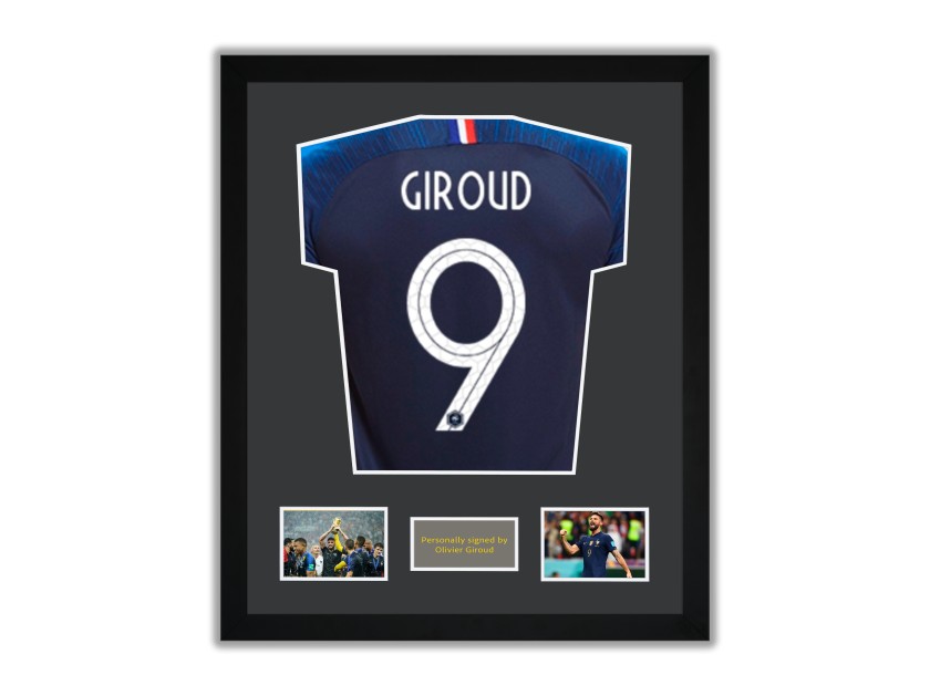 Giroud's France 2018 Signed with Personalised Dedication and Framed Shirt