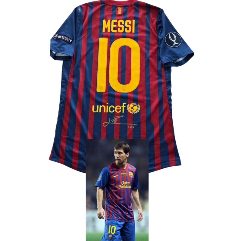 Messi's Signed Match-Issued Shirt, Barcelona vs Porto UEFA Supercup 2012 Final