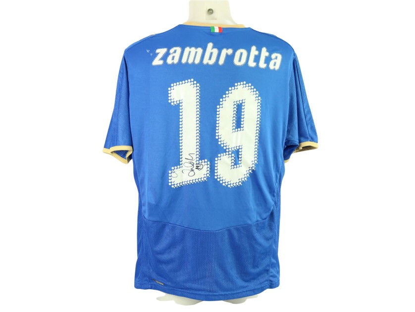 Zambrotta's Italy Signed Match-Issued Shirt, 2008 