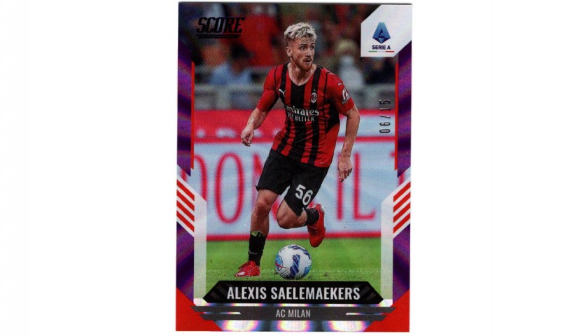 Alexis Saelemaekers Numbered Panini Card, Serie A Score 2021/22