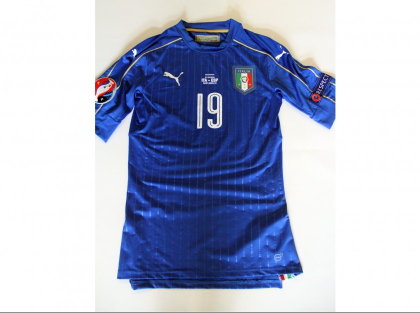 Match worn Bonucci shirt Italy- Spaign Euro 2016 