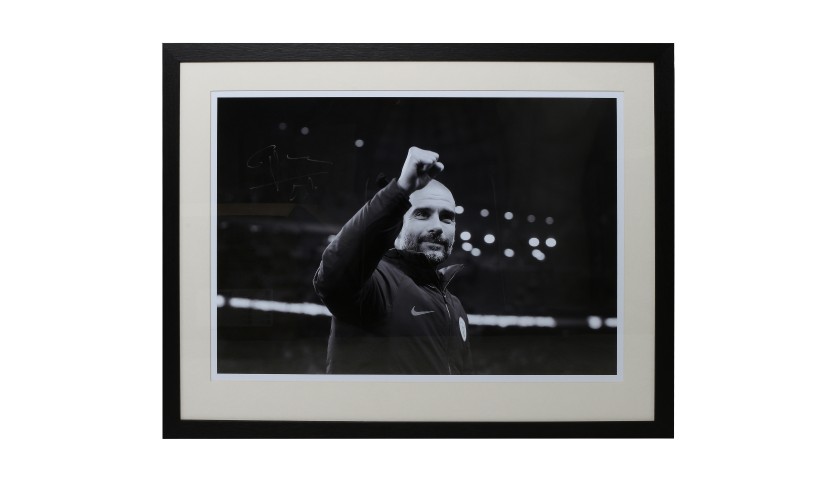 Pep Guardolia Manchester City FC Framed and Signed Photograph