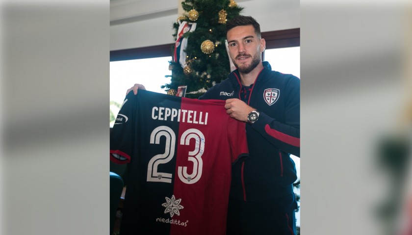 Cagliari Festive Shirt - Worn and Signed by Ceppitelli - CharityStars