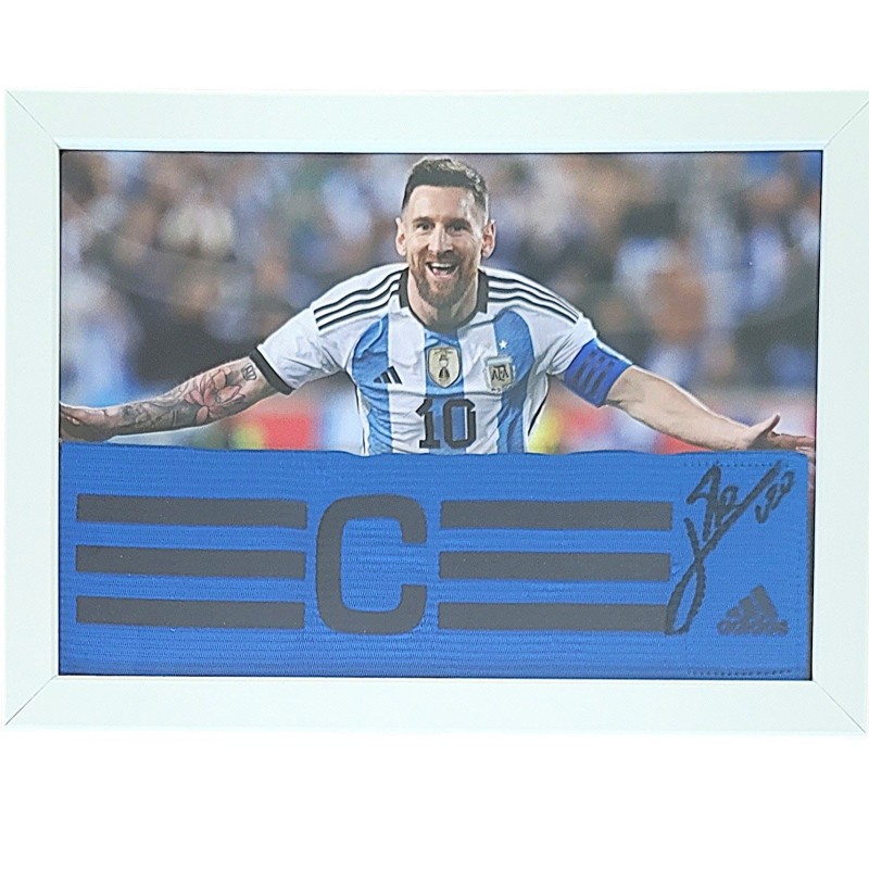 Adidas Match-Issued Armband - Signed by Lionel Messi