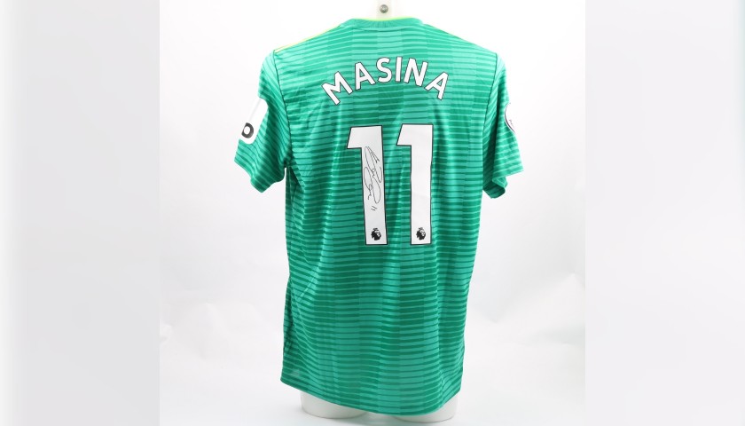 Masina's Watford FC Issued and Signed Away Poppy Shirt