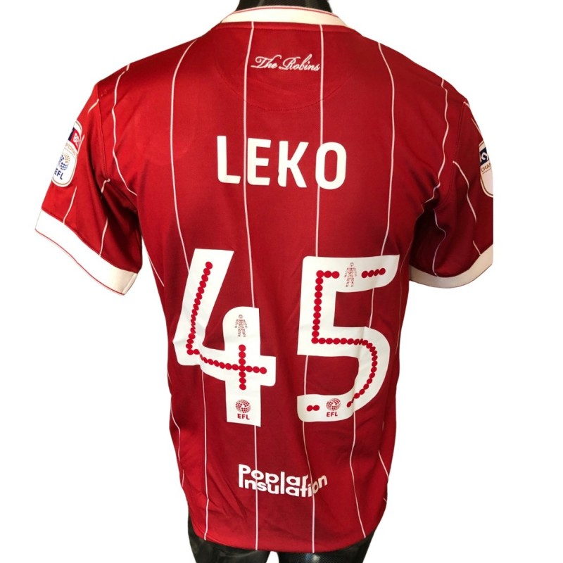 Leko's Match Shirt, Bristol City vs Cardiff City 2017 - Red Poppy