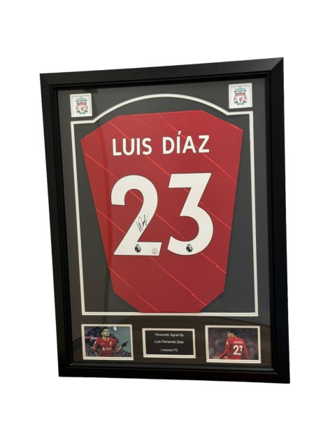 Luis Diaz's Liverpool Signed Home Shirt