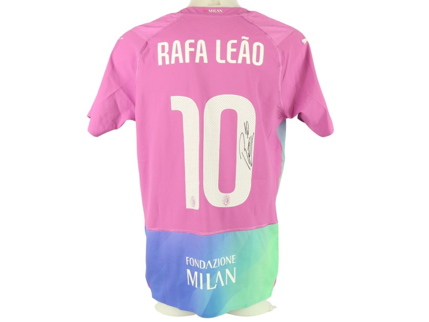 Maglia gara Rafa Leao Milan, UCL 2023/24 - Autografata