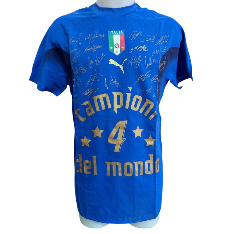 Italy's Official WC 2006 Special Shirt - Signed by the team