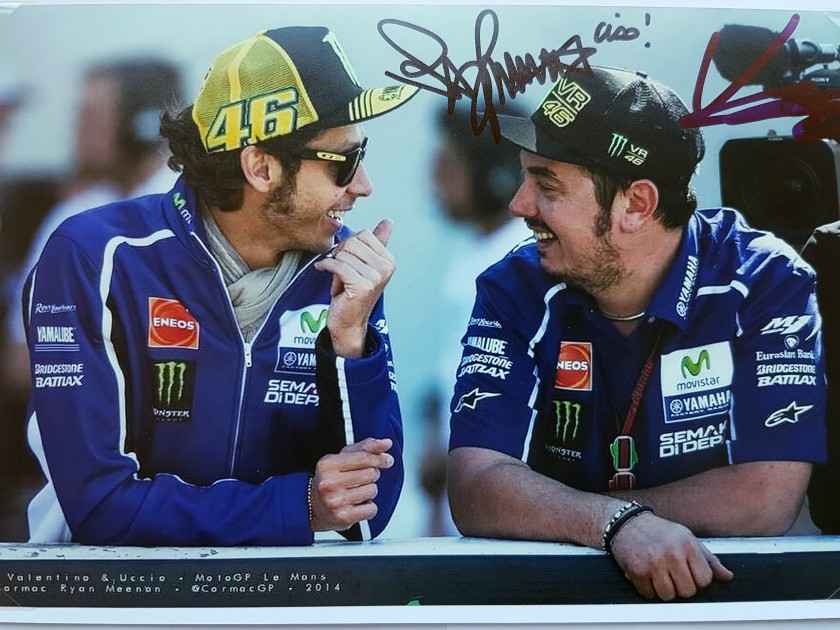Picture signed by Valentino Rossi and Alessio Salucci