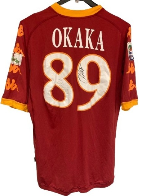 Okaka's Match-Worn Shirt, Roma vs Cesena 2010 - Signed by Okaka e the artist Pistoletto
