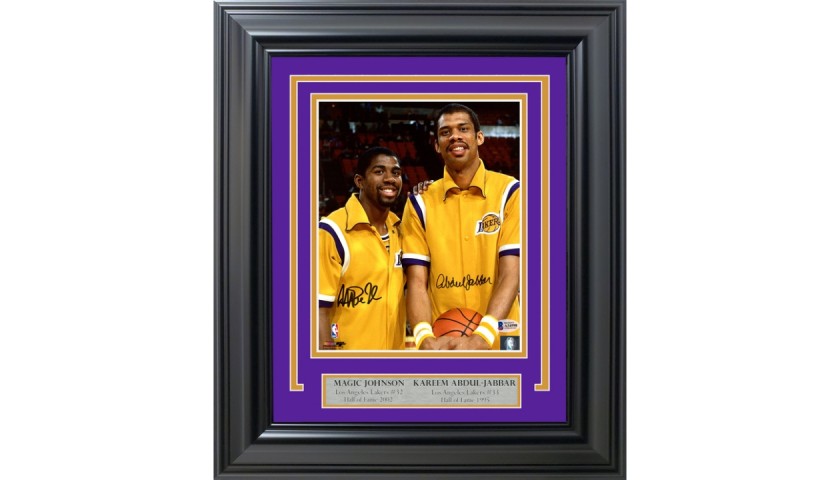 Magic Johnson & Kareem Abdul-Jabbar Signed Framed Photo