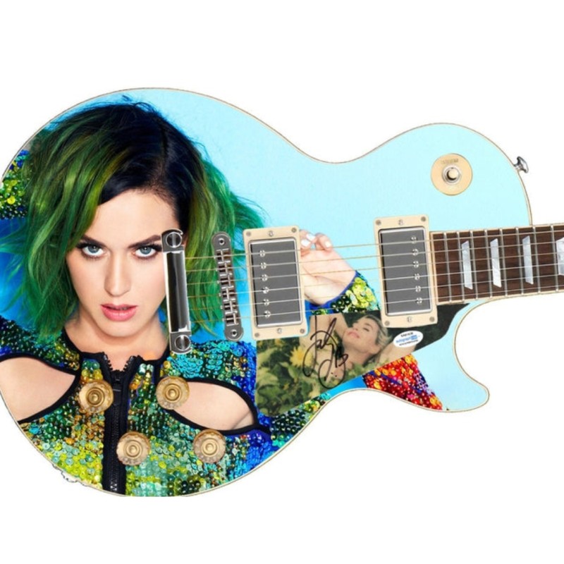 Katy Perry Signed Pickguard on a Custom Signature Edition Guitar