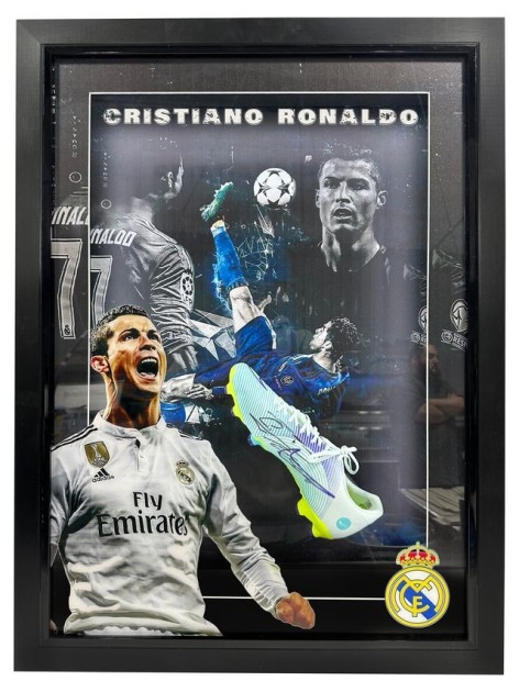 Cristiano Ronaldo's Real Madrid Signed and Framed Football Boot