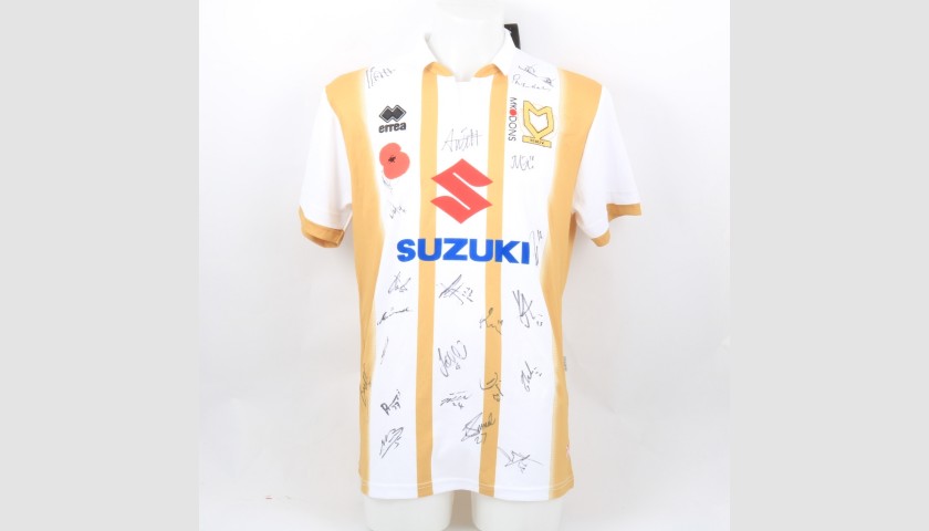 MK Dons Official Poppy Shirt Signed by the Team