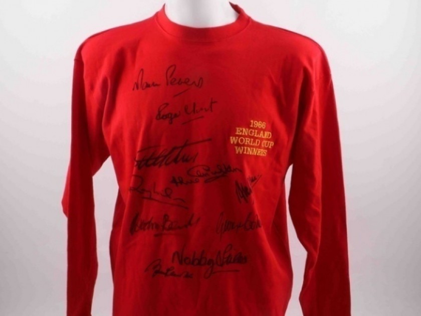 England 1966 Shirt Signed by 10 World Champions