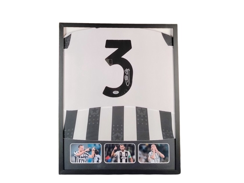 Chiellini's Juventus Signed Shirt in a Deluxe High-Quality Frame