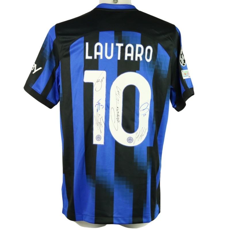 Lautaro Official Inter Milan Shirt, UCL 2023/24 - Signed by the Players