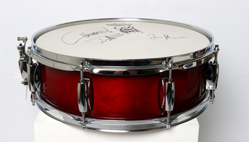 DAVE GROHL AND TAYLOR HAWKINS – Foo Fighters Signed Snare Drum