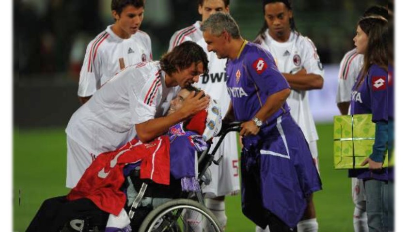 Inzaghi's Signed Match Shirt, Fiorentina-Milan "Tutti per Borgonovo"