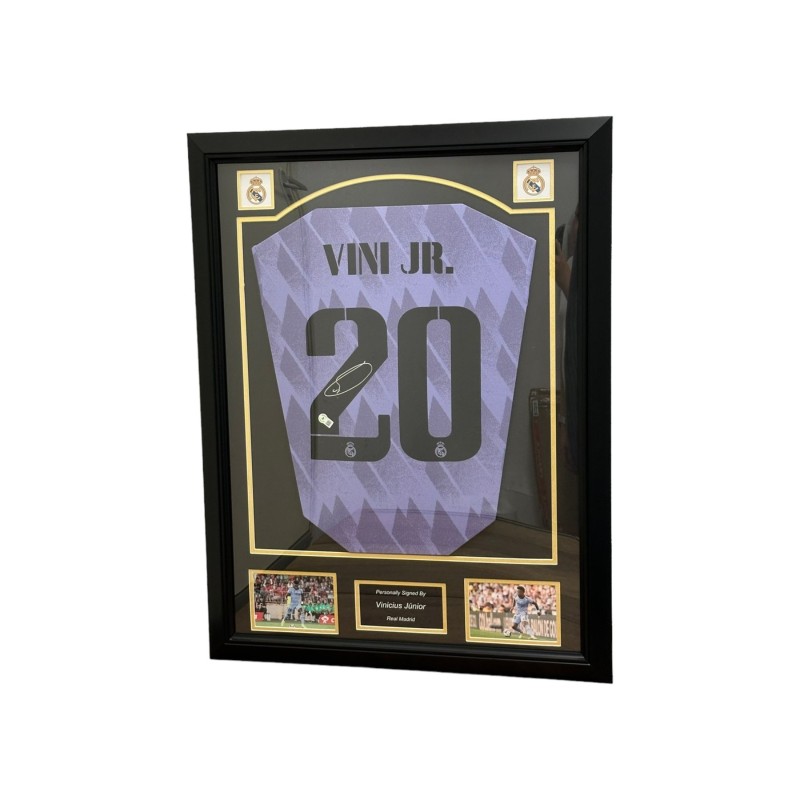 Vinicius Junior's Real Madrid 2022/23 Signed And Framed Away Shirt
