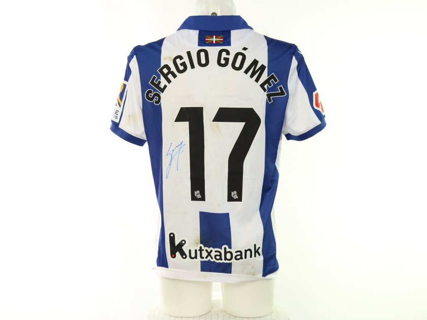 Maglia Sergio Gomez Real Sociedad vs Getafe Unwashed, 2025 - Autografata