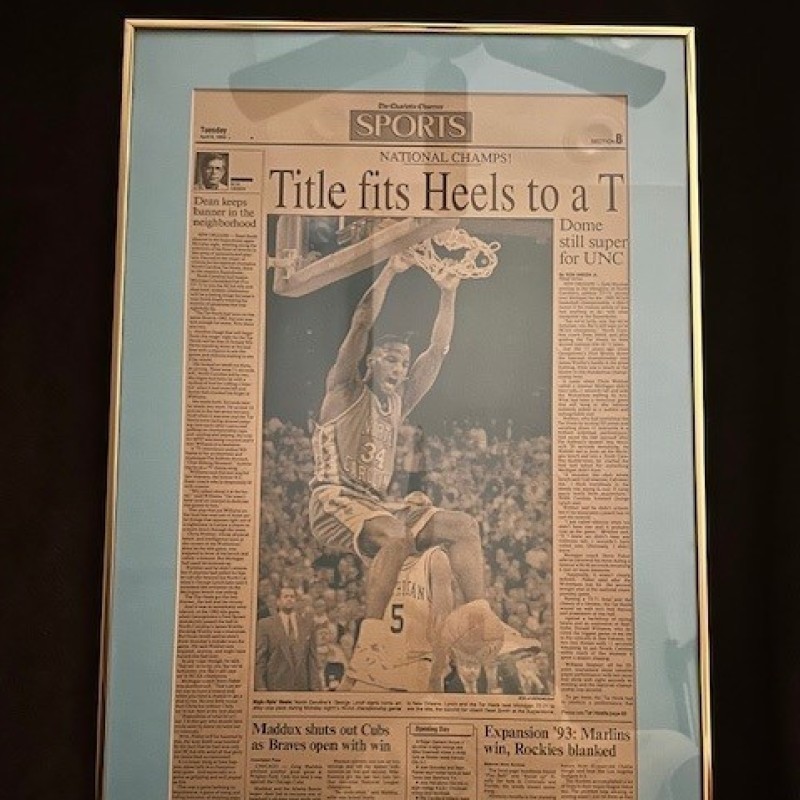 George Lynch's Charlotte Observer Framed News Article