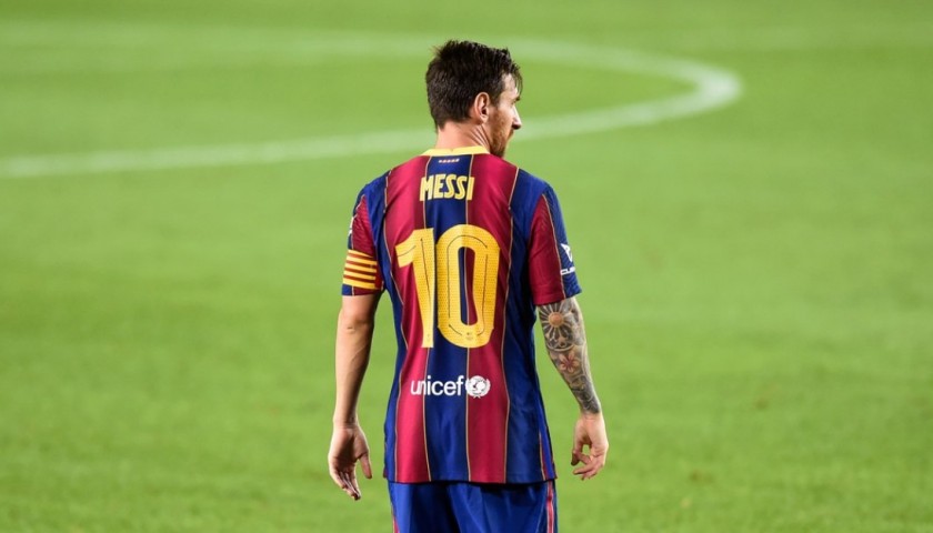 Messi's Match-Issued and Signed Shirt, Final Season Barcelona - CharityStars