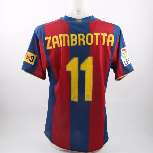 Matchworn Zambrotta Barcelona, worn Liga 2007/2008