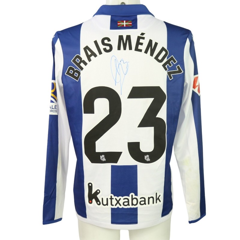 Maglia Brais Méndez unwashed Real Sociedad vs Atletico Madrid 2024 - Autografata