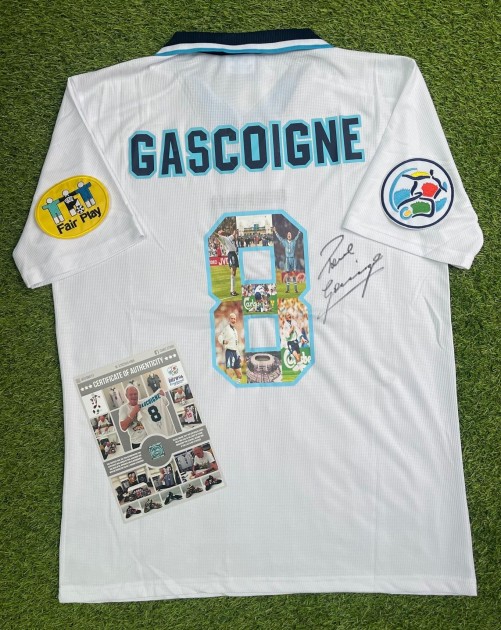 Paul Gascoigne Limited Edition Signed 1996 England Shirt