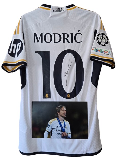 Maglia Gara Modric Borussia Dortmund vs Real Madrid, Finale UCL 2024 - Autografata