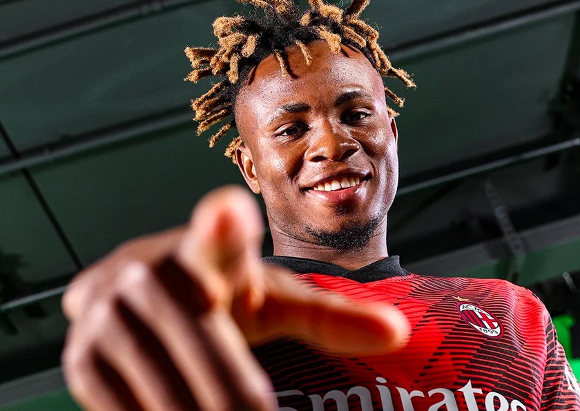 Chukwueze's Milan Shirt, 2023-2024, Signed with personalized Dedication