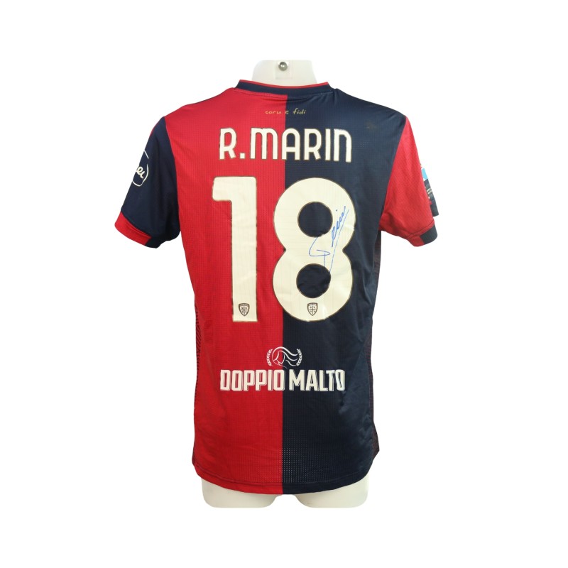 Marin's Signed Unwashed Shirt, Cagliari vs Empoli 2024