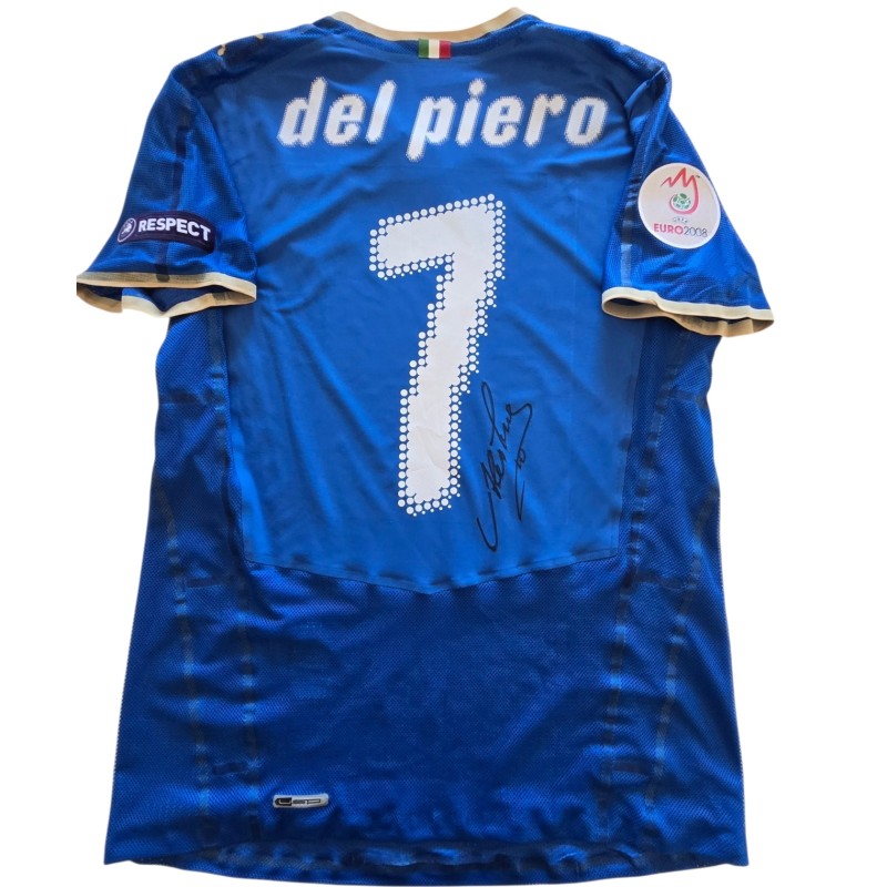 Maglia Gara Del Piero Italia vs Romania, EURO 2008 - Autografata