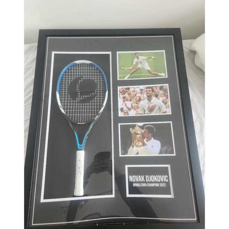 Novak Djokovic Signed and Framed Artengo Tennis Racket