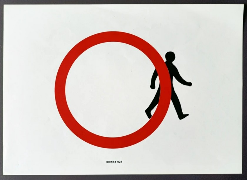 "Stepping Out" XL Sticker by Banksy