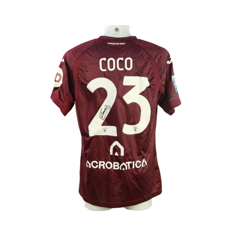 Coco's Signed Unwashed Shirt, Torino vs Lazio 2024