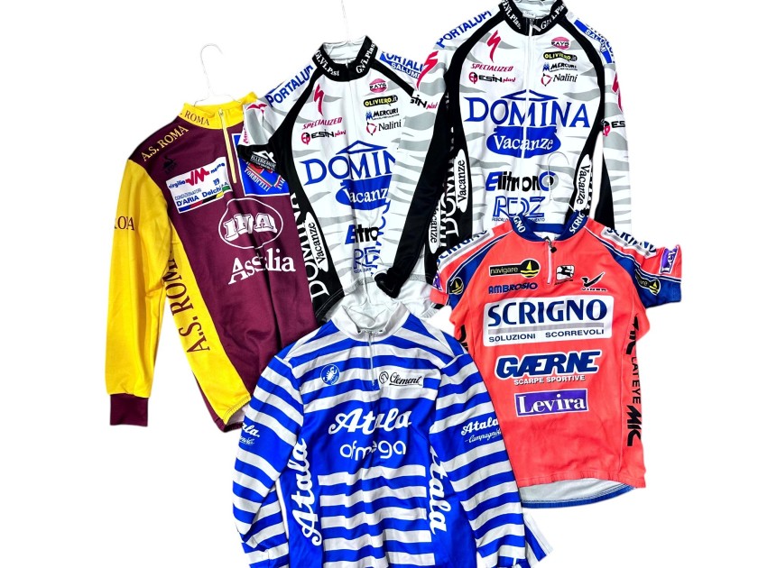 Collection of Five Match-Issued Biking Shirts