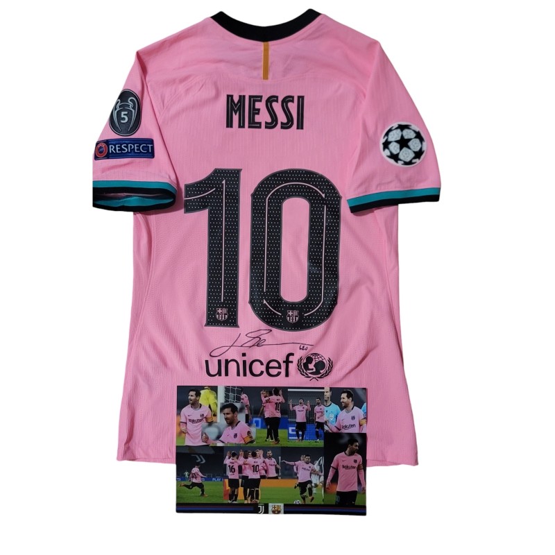 Maglia Messi preparata Juventus vs Barcellona 2020 - Autografata