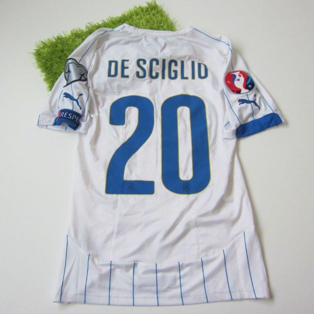 De Sciglio Italy match issued/worn shirt, EURO 2016 Qualifications