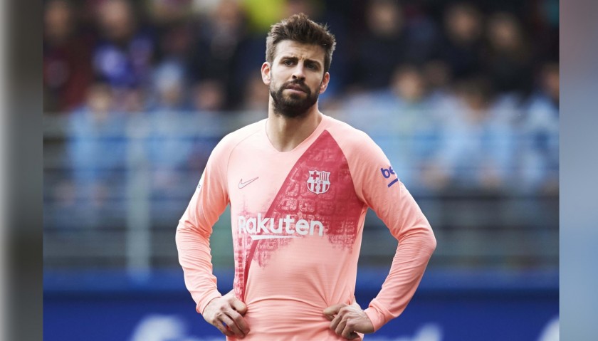 Pique's Barcelona Match Shirt, Liga 2018/19