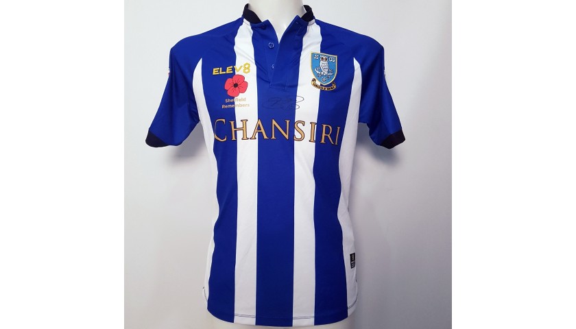Barry Bannan's Sheffield Wednesday Worn and Signed Poppy Home Shirt
