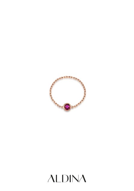 Aldina Milano – Rose Gold and Ruby Ring