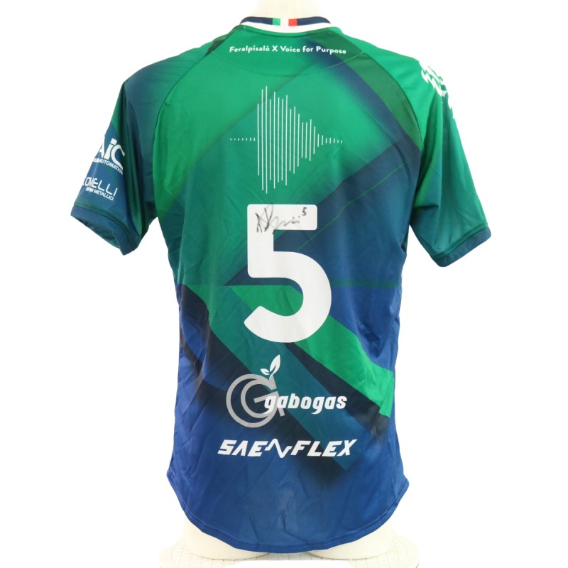 Pasini's "Voice for Purpose" Signed Unwashed Shirt, Feralpisalò vs Lumezzane 2025